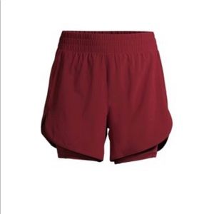 Avia Womens Size XXL 20 Running Shorts With Biker Liner Attached Burgund…